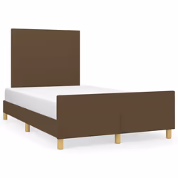 vidaXL Giroletto senza Materasso Marrone Scuro 120x200 cm Tessuto - Vista aggiuntiva 2