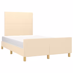 vidaXL Giroletto senza Materasso Crema 120x200 cm Tessuto - Vista aggiuntiva 3