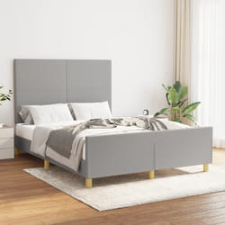 Giroletto con Testiera Grigio Chiaro 140x190 cm in Tessutocod mxl 121824