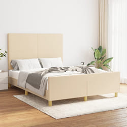 vidaXL Giroletto senza Materasso Crema 140x190 cm in Tessuto