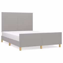 vidaXL Giroletto senza Materasso Grigio Chiaro 140x200 cm Tessuto - Vista aggiuntiva 2