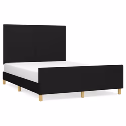 vidaXL Giroletto senza Materasso Nero 140x200 cm in Tessuto - Vista aggiuntiva 2