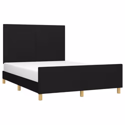 vidaXL Giroletto senza Materasso Nero 140x200 cm in Tessuto - Vista aggiuntiva 3