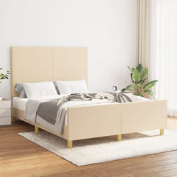 vidaXL Giroletto senza Materasso Crema 140x200 cm in Tessuto