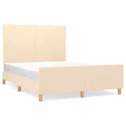 vidaXL Giroletto senza Materasso Crema 140x200 cm in Tessuto - Vista aggiuntiva 2