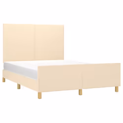 vidaXL Giroletto senza Materasso Crema 140x200 cm in Tessuto - Vista aggiuntiva 3