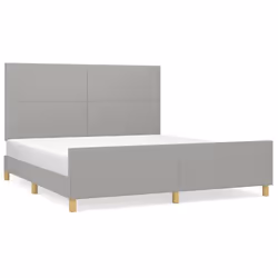 vidaXL Giroletto senza Materasso Grigio Chiaro 160x200 cm Tessuto - Vista aggiuntiva 2
