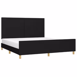 vidaXL Giroletto senza Materasso Nero 160x200 cm in Tessuto - Vista aggiuntiva 3