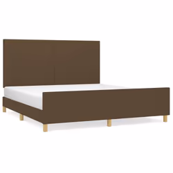 vidaXL Giroletto senza Materasso Marrone Scuro 180x200 cm Tessuto - Vista aggiuntiva 2