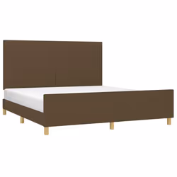 vidaXL Giroletto senza Materasso Marrone Scuro 180x200 cm Tessuto - Vista aggiuntiva 3