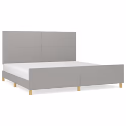 vidaXL Giroletto senza Materasso Grigio Chiaro 200x200 cm Tessuto - Vista aggiuntiva 2