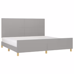 vidaXL Giroletto senza Materasso Grigio Chiaro 200x200 cm Tessuto - Vista aggiuntiva 3