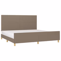 vidaXL Giroletto senza Materasso Tortora 200x200 cm in Tessuto - Vista aggiuntiva 3