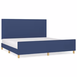 vidaXL Giroletto senza Materasso Blu 200x200 cm in Tessuto - Vista aggiuntiva 2