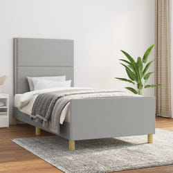 vidaXL Giroletto senza Materasso Grigio Chiaro 90x190 cm Tessuto
