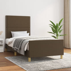 vidaXL Giroletto senza Materasso Marrone Scuro 90x190 cm Tessuto