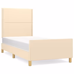 vidaXL Giroletto senza Materasso Crema 90x200 cm in Tessuto - Vista aggiuntiva 2