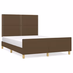 vidaXL Giroletto senza Materasso Marrone Scuro 140x200 cm Tessuto - Vista aggiuntiva 2