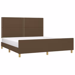 vidaXL Giroletto senza Materasso Marrone Scuro 180x200 cm Tessuto - Vista aggiuntiva 3