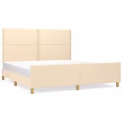 vidaXL Giroletto senza Materasso Crema 180x200 cm in Tessuto - Vista aggiuntiva 2