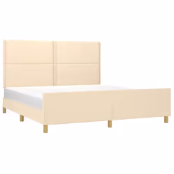 vidaXL Giroletto senza Materasso Crema 180x200 cm in Tessuto - Vista aggiuntiva 3