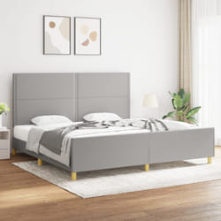 vidaXL Giroletto senza Materasso Grigio Chiaro 200x200 cm Tessuto