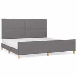 vidaXL Giroletto senza Materasso Grigio Scuro 200x200 cm Tessuto - Vista aggiuntiva 2