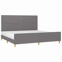 vidaXL Giroletto senza Materasso Grigio Scuro 200x200 cm Tessuto - Vista aggiuntiva 3