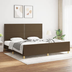 vidaXL Giroletto senza Materasso Marrone Scuro 200x200 cm in Tessuto