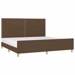 vidaXL Giroletto senza Materasso Marrone Scuro 200x200 cm in Tessuto - Vista aggiuntiva 3