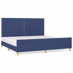 vidaXL Giroletto senza Materasso Blu 200x200 cm in Tessuto - Vista aggiuntiva 2