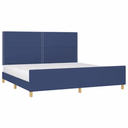 vidaXL Giroletto senza Materasso Blu 200x200 cm in Tessuto - Vista aggiuntiva 3