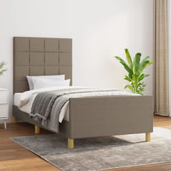 vidaXL Giroletto senza Materasso Tortora 100x200 cm in Tessuto