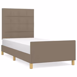 vidaXL Giroletto senza Materasso Tortora 100x200 cm in Tessuto - Vista aggiuntiva 2
