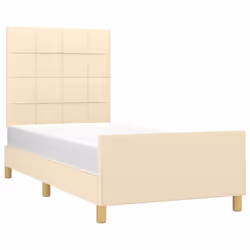 vidaXL Giroletto senza Materasso Crema 100x200 cm in Tessuto - Vista aggiuntiva 3