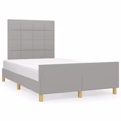 vidaXL Giroletto senza Materasso Grigio Chiaro 120x200 cm Tessuto - Vista aggiuntiva 2