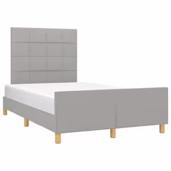 vidaXL Giroletto senza Materasso Grigio Chiaro 120x200 cm Tessuto - Vista aggiuntiva 3