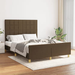 vidaXL Giroletto senza Materasso Marrone Scuro 140x200 cm Tessuto