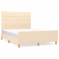 vidaXL Giroletto senza Materasso Crema 140x200 cm in Tessuto - Vista aggiuntiva 2