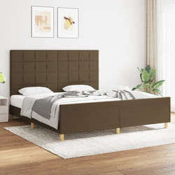 vidaXL Giroletto senza Materasso Marrone Scuro 180x200 cm Tessuto