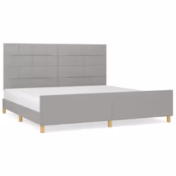 vidaXL Giroletto senza Materasso Grigio Chiaro 200x200 cm Tessuto - Vista aggiuntiva 2
