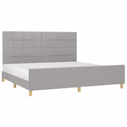 vidaXL Giroletto senza Materasso Grigio Chiaro 200x200 cm Tessuto - Vista aggiuntiva 3