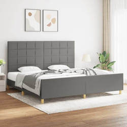 vidaXL Giroletto senza Materasso Grigio Scuro 200x200 cm Tessuto