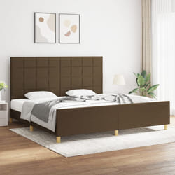 vidaXL Giroletto senza Materasso Marrone Scuro 200x200 cm in Tessuto