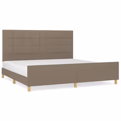 vidaXL Giroletto senza Materasso Tortora 200x200 cm in Tessuto - Vista aggiuntiva 2