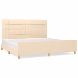 vidaXL Giroletto senza Materasso Crema 200x200 cm in Tessuto - Vista aggiuntiva 2