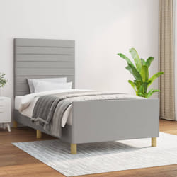 vidaXL Giroletto senza Materasso Grigio Chiaro 80x200 cm Tessuto