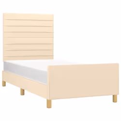 vidaXL Giroletto senza Materasso Crema 90x190 cm in Tessuto - Vista aggiuntiva 3