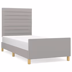 vidaXL Giroletto senza Materasso Grigio Chiaro 90x200 cm Tessuto - Vista aggiuntiva 2