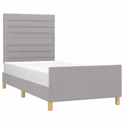 vidaXL Giroletto senza Materasso Grigio Chiaro 100x200 cm Tessuto - Vista aggiuntiva 3